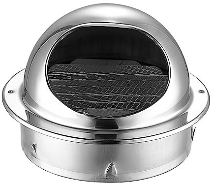 FUBESK Rejilla de ventilación de pared gruesa de acero inoxidable 304, diseño impermeable, 160 mm