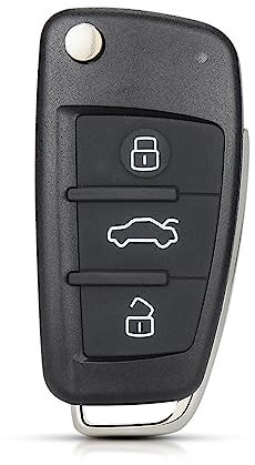 HooRLZ Audi Key Fob Cover Replacement For Audi A2 A3 A4 A6 A8 Tt Q7 S3 Remote Car Key Cover Case, 3 Button Audi A3 Key Fob, Audi TT Key Fob - With Blade