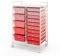 COSTWAY 15 Drawers Storage Trolley, Home Office Stationary Rolling Cart with 4 Wheels, Multipurpose Mobile Organiser Shelving Unit for Makeup Beauty Salon (Gradient Pink)