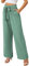 Actcat Damen Hose mit weitem Bein, leicht und elegant, elastischer Bund, Sommerhose mit Taschen, für legere Arbeit geeignet Stoffhose Damen Sommer Viskose Hose Damen Sommer leicht,Mintgrün,L