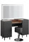 Vicco Schminktisch Anika, Anthrazit/Nussbaum, 120 cm mit LED Spiegel und Hocker