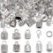SUNNYCLUE 1 Box 230Pcs Cord End Caps Tibetan Antique Silver Leather Kumihimo Bracelets Supplies Glue in Crimp Ends Tube Barrel End Tip Lobster Clasps Jump Ring Cord Terminator for Jewellery Making Kit