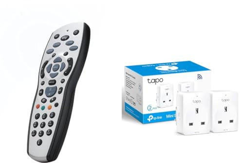 Original Sky+ HD remote – Duracell Batteries Included & Tapo Smart Plug Wi-Fi Outlet, Works with Amazon Alexa & Google Home,Max 13A Wireless Smart Socket