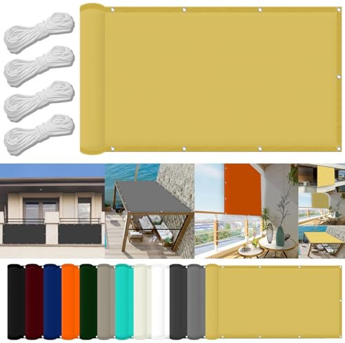 Sonnensegel Quadratisch 0.5 x 2 m Windschutz Rechteck Sonnensegel Quadrat Uv-Schutz-Polyestergewebe mit Seil Beschattungsnetz für Pool Schwimmbad Und Gewächshaus, Cream Color