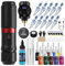 PFARRER Tattoo Maschine Set with 4 Modes 900mAh Akku LCD Digital 10Pcs Tattoo Cartridge 10 Tattoo Inks Kompletter Tattoo Pen Maschine Zubehör PRP83KIT-1