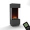 GLOW FIRE Wasserdampf Kamin OGF 1 (Standkamin) - Elektrokamin mit realistischen LED 3D-Flammen, Knistereffekt & Fernbedienung, 55x136x40 cm - Opti-Myst 400 Elektro Kamin mit Holz-Deko, Grau