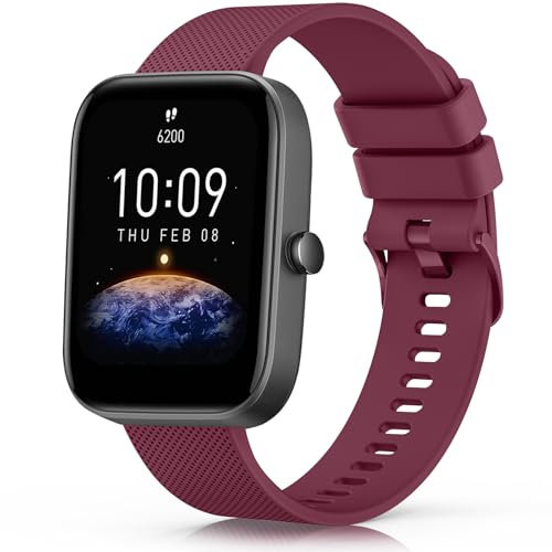 Mugust Armband für Amazfit Bip U Pro/Bip/Bip Lite/Bip S/Bip S Lite/Bip U/Bip 3/Bip 3 Pro Armband für Damen und Herren, Verstellbarer klassischer Sport Ersatzarmband mit Amazfit Bip U