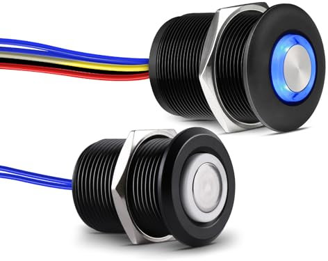 acegoo 3 Way Dimmer Kit 12V Campervan Boat All-aluminum 3-Way Dimming Switch for Motorhome Trailer Truck Car Lighting LED Strip Light, Multi Location On/Off/Dimming Switch, DC12-24V 6A Black