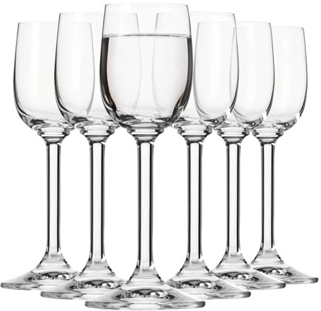 Krosno Likör- und Tinkturgläser | Set mit 6 Gläsern | 70 ML | GEMA Kollektion | Für Zuhause, Restaurant und Partys | Spülmaschinengeeignet