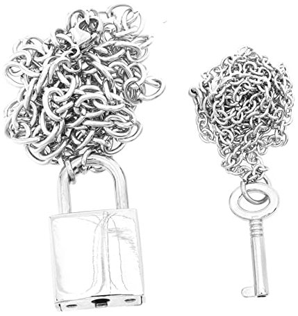 ANDRESLAD Punk Style Key Padlock Necklace Lock Pendant Necklace Women's Men's Fashion Jewelry for Casual Occasions