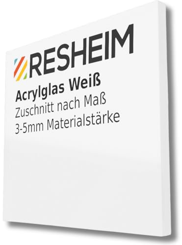 RESHEIM Acryglas Platte Weiß Zuschnitt nach Maß - Materialstärke und Größe wählbar PMMA, hochwertige GS Qualität (1400 x 700 mm, Materialstärke: 3 mm)