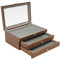 Mudshape 34 Slots Pen Box Fountain Pen Cabinet Display Fountain Pen Storage, 34 Position Pen Case Walnut Pen Box Storage Box Pens Display Case Drawer Pen Box