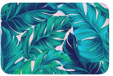 InOmak Tropische Palme,Soft Saummatte Fußmatte Badematte rutschfeste Bodenmatte saugfähige Badezimmerunterlage 40x60 cm