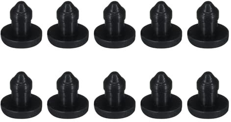 Rebower Snap in Locking Hole Plugs Rubber Panel Seal Cover Drilled Silicone Caps, [for Kitchen Rubber, Waterproof Sealing Plugs] - 5mm/0.2in/Black/10Pcs