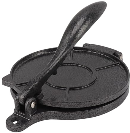 Tortilla Press, Tortillero 7.8In Chapati Maker Machine Pre-Seasoned Tortilla Maker Aluminum Alloy Roti Maker Taco Press Dough Pressing Machine, Tortillero for Home Kitchen Authentic Cooking (16Cm