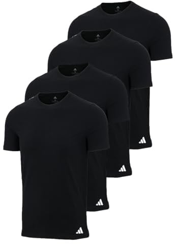 Adidas Crew Neck T-Shirt Herren Unterhemd Rund Ausschnitt Baumwolle 4er Pack