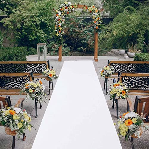 Hochzeitsläufer für drinnen und draußen, 140 g/m² dick, Teppich, Strand, Hochzeit, Dekoration, Party, Flur, Weiß