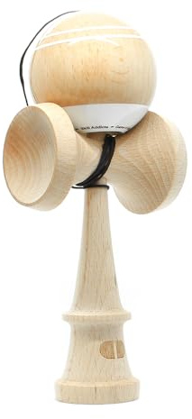 Skill Addicts Kendama - Holz (Für jedes Könnensniveau, inklusive Sticker-Set, Ersatzschnur und Tricks-Lern-App)