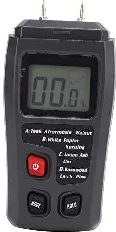 Tragbarer Feuchtigkeit Tester Holz Feuchtigkeit Messer Digital Hygrometer mit 4 Messmodi für Brennholz Holzprotokolle Papp Papier