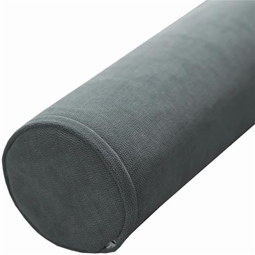 Cojín Cilíndrico Grande 40/50/90/80/60cm Almohada De Tubo Para Lumbar/Cuello/Espalda/Cabeza Apoyo Almohada Rollo Con Funda Extraíble Para Cama, Sofá, Silla, Coche, Yoga(Gris oscuro,10x30cm/4x12in)