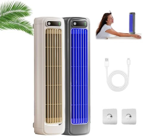 Brizaac aire acondicionado, solymall ace enfriador, migilife ace enfriador, mini aire acondicionado portatil, enfriador de aire portátil, silencioso, 3 velocidades, refresca en verano (Gris+Beige)