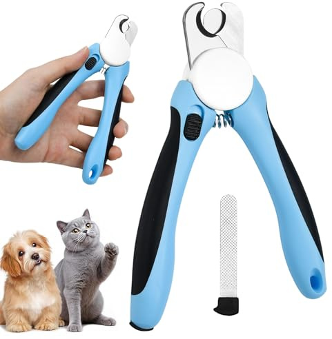 JNEYVIC Krallenschere für Kleine Hunde und Katzen Krallenzange Hund Nagelknipser Hundekrallen Schneider Krallenschneider Katze Nagelschneider Krallenpflege mit Nagelfeile für Haustiere Harte Krallen