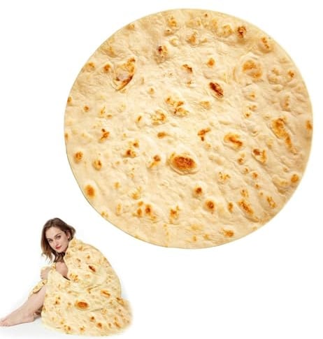 badaren Burrito Tortilla Decke, Weicher Warme Burrito Decke, Runde Essen aus Korallenvlies, Einseitig Sofadecke Reisedecke für Schlafzimmer im Freien, Alle Jahreszeite