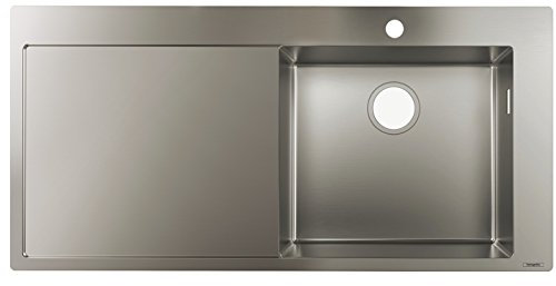 hansgrohe Küchenspüle, Einbau 450 mm mit Abtropffläche für 600 mm Unterschrank, edelstahl