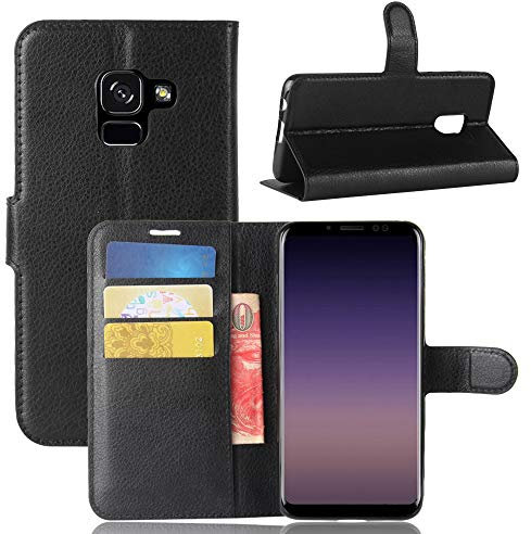 betterfon | Buch Tasche Hülle Etui Book Case Cover Schutz Hülle Handy Tasche für Samsung Galaxy A5 2018 SM-A530 Schwarz