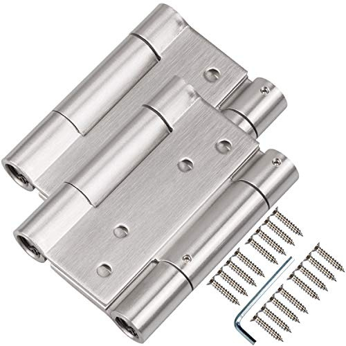Stahlia Pendeltürscharnier EDELSTAHL H: 100mm (1 Paar) SOFTCLOSE Türscharniere Pendeltürbänder Schwingtür Scharnier Saloontür Scharniere Edelstahl