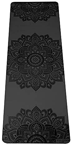 Yoga Design Lab Infinity Yogamatte 5mm | Umweltfreundlich, gepolstert und Anti-rutsch, bietet einzigartigen Halt | mit Tragegurt (Mandala Charcoal)