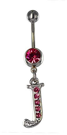 eeddoo Bauchnabel-Piercing Banane Buchstaben Kristalle Silber Edelstahl