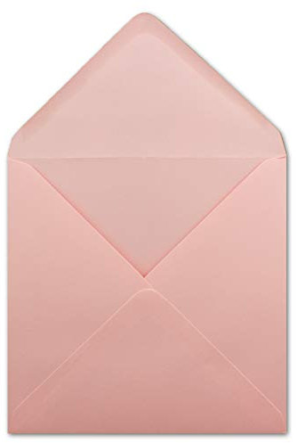 50 Quadratische Briefumschläge Rosa - 15,5 x 15,5 cm - 100 g/m² Nassklebung spitze Klappe - aus der Serie Colours-4-you - Glüxx-Agent