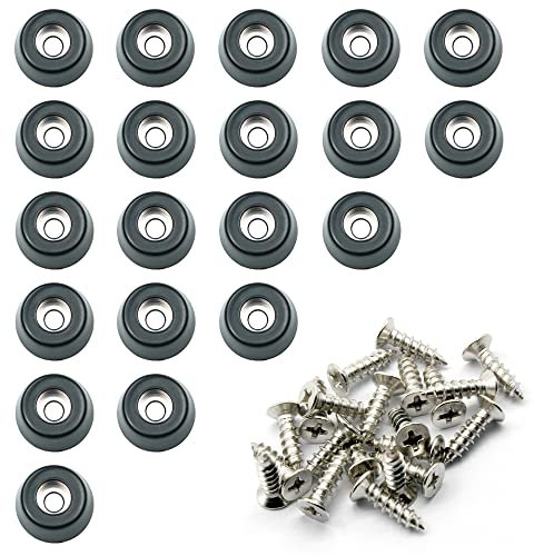 Mittelgroßer Gummipuffer (7mm*15mm*18mm), geeignet für kleine Küchenutensilien und Möbel, Schneidbrettfüße, mit Edelstahlschrauben, 20 Stück pro Packung