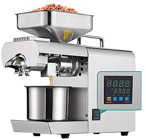 CGOLDENWALL Oil Press Machine Intelligent Temperature Control Automatic Oil Presser Extractor for Home and Commercial Oil Press Peanut Nuts Walnut Soybean Coconut Sesame Sunflower Seed Flax 220V