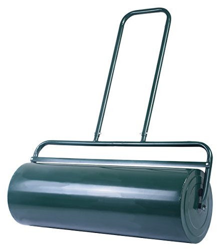 COSTWAY Rasenwalze befüllbar Wasser oder Sand, 63 L, Ø 30 cm x 90 cm, Bodenwalze mit Griff, Gartenwalze Metall, Handwalze Lawn Roller, Rasenrolle für Ebenen Rasen Garten, Grün