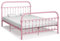 vidaXL Bettgestell Klassisch Metallbett Bett Doppelbett Schlafzimmerbett Bettrahmen Lattenrost Ehebett Schlafzimmermöbel Rosa Metall 140x200cm