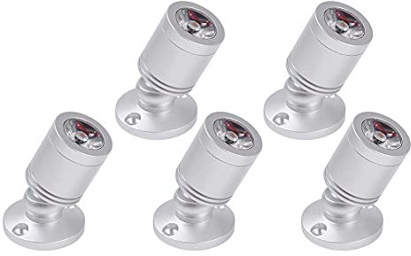 Klein LED Einbaustrahler 5 Stück 3W Mini led spot, 360° Schwenkbar, 230V Aluminium Deckenstrahler Deckenspots für Schrank, Flur, Galerien, Geschäfte