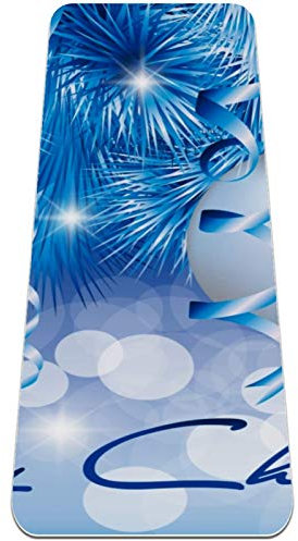 Eslifey Schöne blau-weiße Weihnachts-Yogamatte zum Aufhängen, dicke rutschfeste Yogamatten für Damen und Mädchen, Gymnastikmatte, weiche Pilates-Matten, (183 x 61 cm, 0,6 cm dick)