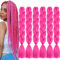 capelli per treccine africane，treccine extension rosa 6 pz Sintetico Afro Jumbo Intrecciato Estensioni Dei Capelli 24 Pollice Donne Scatola Intrecciato Capelli Crochet (rosa caldo)