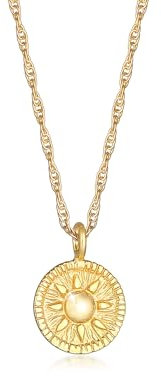 Elli Halskette Damen Kordel Münze Anhänger Rund Sonne Vintage Trend in 925 Sterling Silber