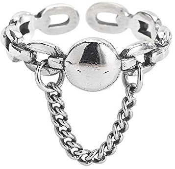 sis-woner S925 Silber Mode Persönlichkeit Kettenring offener Ring