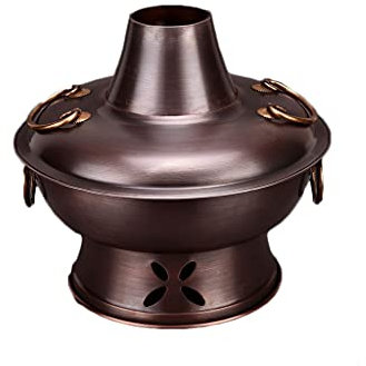 PIAOLING Pentola Calda di Rame, Uso Domestico a Doppio Uso Carbone Elettrico Vaso Elettrico Carbone di Carbone Vecchio Stile Forno Tappo di Rame Elettrico Vaso di Rame Antico Pentola Calda di Pechino