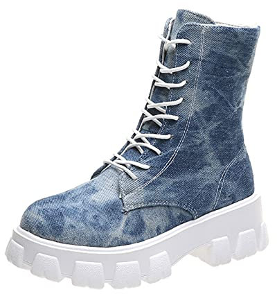 Stiefeletten Damen mit Absatz Damen Stiefeletten Biker Boots - Stiefel mit Blockabsatz - Bequeme Herbst Winter Frauen Schuhe Schnallen Chelsea Boots Damen Stiefel Cowboystiefel