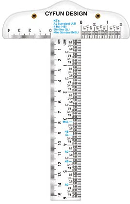 OTCRAFT 15 cm Acryl-Lineal, klar, T-Quadrat-Lineal, Zoll und metrisch, T-Vierkant-Lineal, transparent, T-Lineal, für Basteln, Zeichnen und allgemeine Layoutarbeiten, Kunst, Rahmen und Zeichnen,