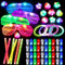 ANNILA 60 PCS Party Taschen, LED Light Up Spielzeug Party Favours Glow in The Dark Party Supplies für Kind mit 6 Ultra Bright Large Glow Sticks, 4 Blinkende Gläser, 4 Glow Sticks Armbänder.
