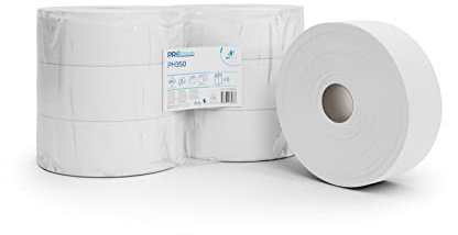 Papier toilette maxi jumbo PH 350m 6 rouleaux - fabriqué à partir de cellulose de source durable.