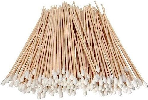 CAA Trading 100 x Extra Long Cotton Medical Swab 6 Wooden Handle Makeup Applicator Bud Stick 15cm (100 swabs)
