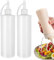 2 Pcs Squeeze Sauce Bottles 8oz Plastic Squeezy Bottle with Nozzles 250ML Reusable Condiment Bottles with Cap Dispensing for Oil, Cooking, Baking, BBQ, Chilli Sauce, Mayonnaise
