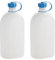 hünersdorff Kunststoffflasche/Trinkflasche/Vorratsflasche mit dichtem Schraubdeckel, Chemie- und Lebensmittelbeständig, 2 Liter, Made in Germany,Natur (Packung mit 2)